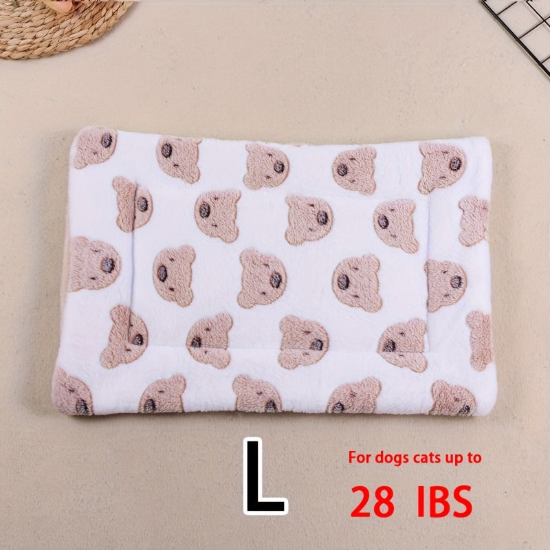 Manta rectangular para mascotas, resistente a la suciedad y para todas las estaciones - Cómoda cama con estampado de pata de perro y corazón (1 unidad)