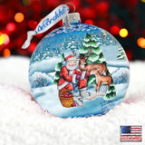 Adorno de cristal con forma de bola de Vigilante del Bosque, edición limitada, de G. DeBrekht - Decoración navideña de Papá Noel y muñeco de nieve - 73849