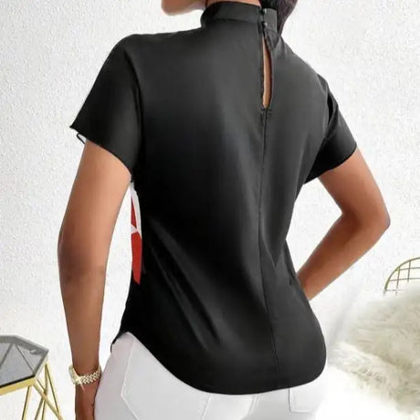 Women's New Small Stand Up Collar Loose Fit Comfortable And Elegant Temperament Floral Print Top - Lootquake