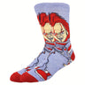1/5 paires de chaussettes tendance pour homme, motif dessin animé Halloween Noël, respirantes, confortables et décontractées, unisexes, pour l'extérieur, toutes saisons, style urbain