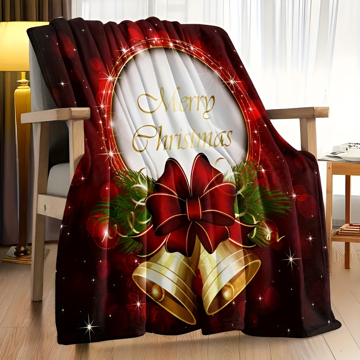 1pc Christmas Throw Blanket - Reindeer and Christmas Trees Printed, Soft, Cozy, Holiday-Themed, Versatile Throw for Couch, Bed, Sofa, Office, Camping, Indoor and Outdoor Use