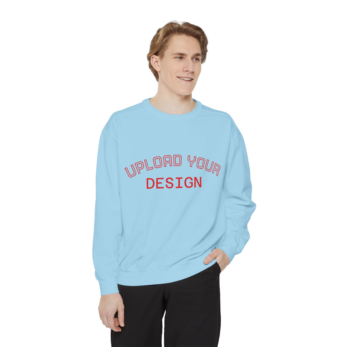 Customizable Unisex Garment-Dyed Sweatshirt, Personalized Gift, Cozy Streetwear, Casual Outfit, Unique Design Sweatshirt