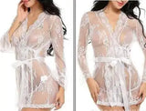 Sexy lingerie bathrobe strappy nightdress set - Lootquake