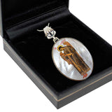 Archangel Saint Gabriel Silver Plated Mother of Pearl Jewelry Necklace - 43041