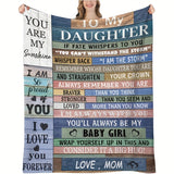 Manta personalizada "Para mi hija": suave, acogedora y cálida para sofá, oficina, cama y viajes. Regalo de cumpleaños único para hijas.