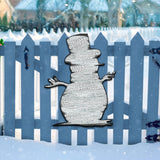 Decoración rústica para puerta con muñeco de nieve - Decoración navideña con Papá Noel y muñeco de nieve - 8198801H