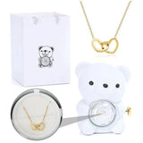 Engraved Double Heart Necklace Simple Rose Gift Set - Lootquake
