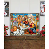 Hitchin Nativity Wooden Wall Art by G. DeBrekht - Nativity Holiday Decor - 8614031B