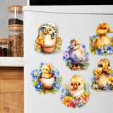 Spring Ducklings Decorative Wooden Magnets Set of 6 by G. Debrekht - Easter Decor - 8090055G-S6