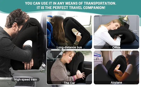 Inflatable Travel Sleeping Bag Portable Cushion Neck Pillow for Men Women Outdoor Airplane Flight Train Sleeping Easy - Lootquake