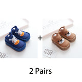 Lot de 2 paires de chaussettes de marche antidérapantes pour bébé garçon et enfant, chaussettes de sol respirantes et confortables pour l'intérieur, chaussettes pour chaussures d'enfant