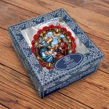 Belleza Sagrada - Corona clásica de cristal de la Sagrada Familia para la Natividad, de G. Debrekht - Decoración navideña - 759-056