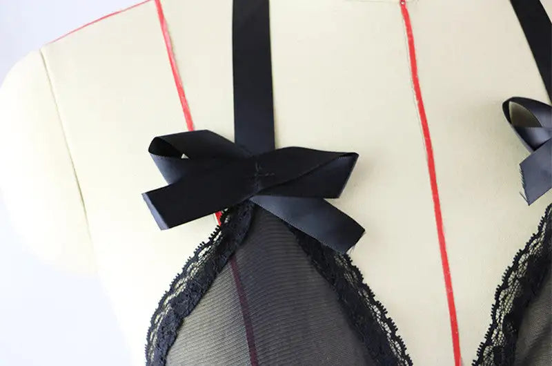Sexy Lingerie Lace Mesh Transparent Bodysuit - Lootquake