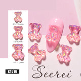 3D Cute Bear Nail Art Decorations