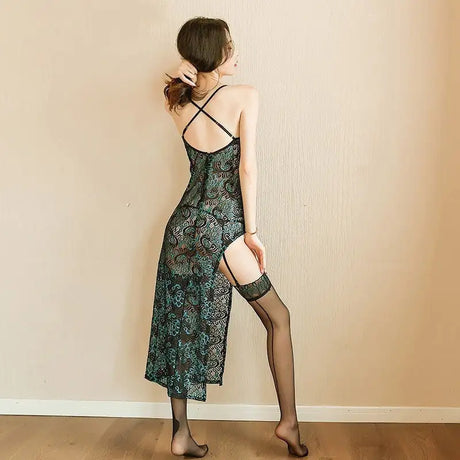 Sexy Lingerie Classic Lace Nightdress Suspenders - Lootquake