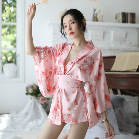 New Aexy Lingerie Manufacturers Supply Sexy Lingerie Women New Japanese Printed Kimono Suit Bathrobe - Lootquake