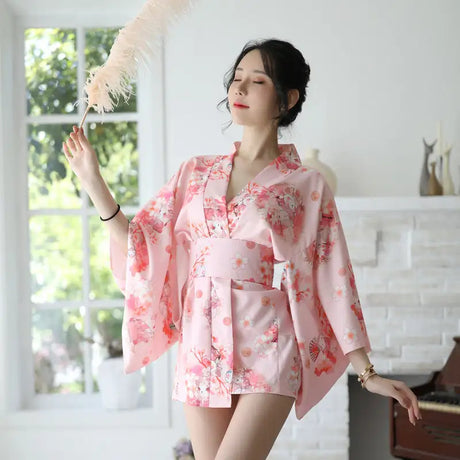 New Aexy Lingerie Manufacturers Supply Sexy Lingerie Women New Japanese Printed Kimono Suit Bathrobe - Lootquake