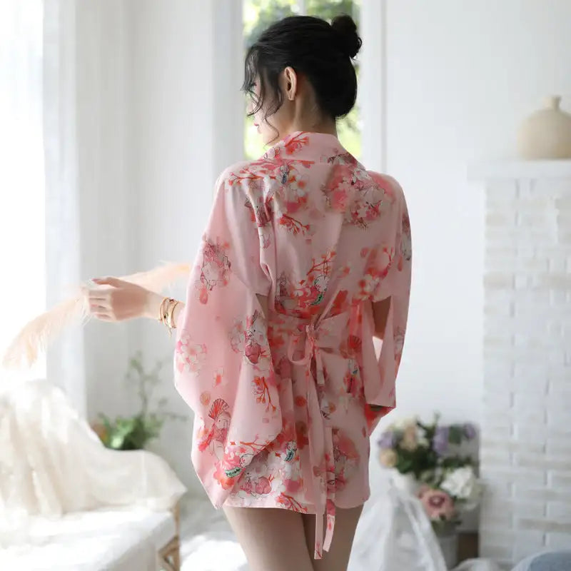 New Aexy Lingerie Manufacturers Supply Sexy Lingerie Women New Japanese Printed Kimono Suit Bathrobe - Lootquake