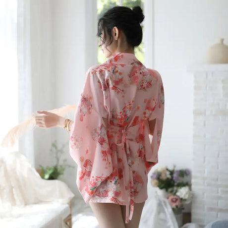 New Aexy Lingerie Manufacturers Supply Sexy Lingerie Women New Japanese Printed Kimono Suit Bathrobe - Lootquake