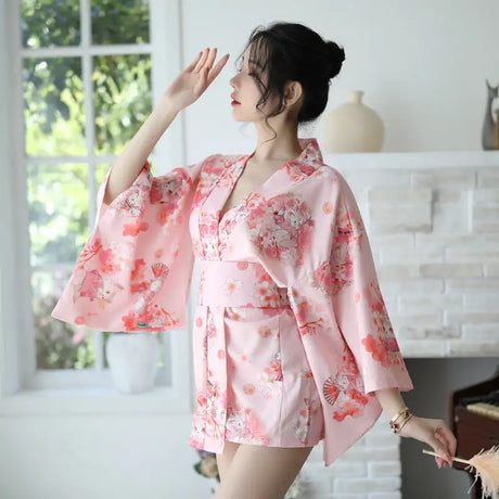 New Aexy Lingerie Manufacturers Supply Sexy Lingerie Women New Japanese Printed Kimono Suit Bathrobe - Lootquake