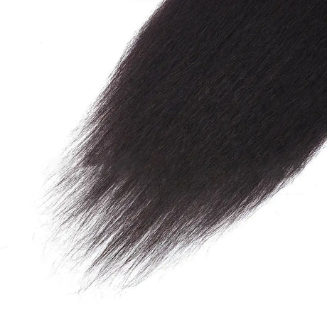 Kinky Straight Human Hair With A Ponytail In The Hair - Lootquake