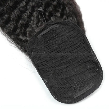 Kinky Straight Human Hair With A Ponytail In The Hair - Lootquake
