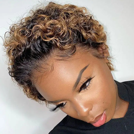 New style African small curly hair wig female short hair black fluffy explode chemical fiber hair explode wig headgear - Lootquake