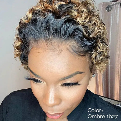 New style African small curly hair wig female short hair black fluffy explode chemical fiber hair explode wig headgear - Lootquake