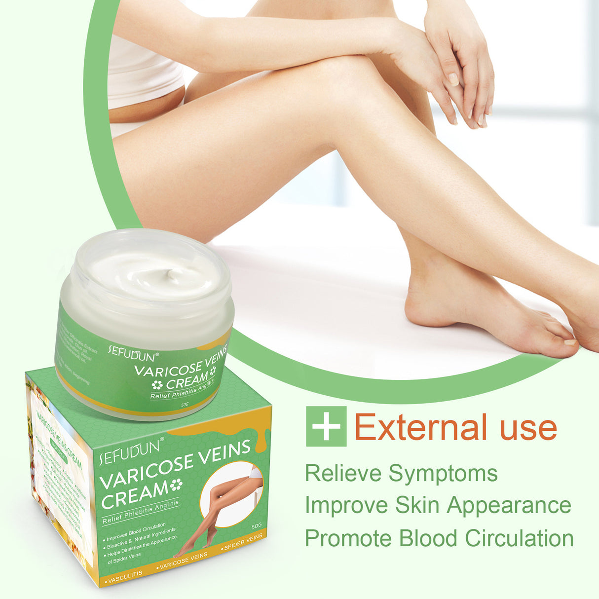 Vein Cream Red Blood Streaks Repair Earthworm Leg Bruises Bulge Relief Pain Safflower Skin care lotion Varicose Cream - Lootquake
