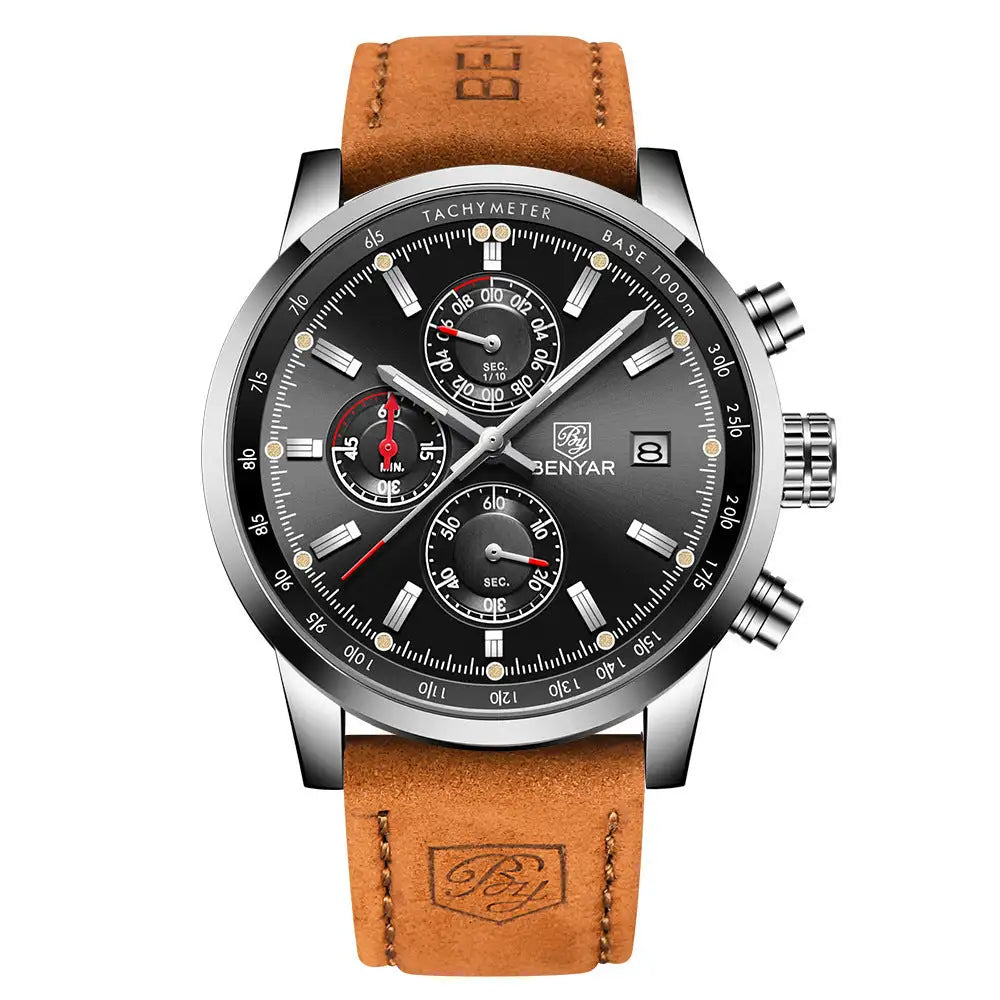 Fashion Casual Watch Mens Watches Men Luxury Brand Quartz Watch Business Leather Men's Watches Clock - Lootquake