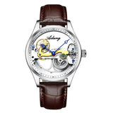 Automatic Mechanical Watch Creative Hollow Male Watch Generation Silicone Band Watch - Lootquake