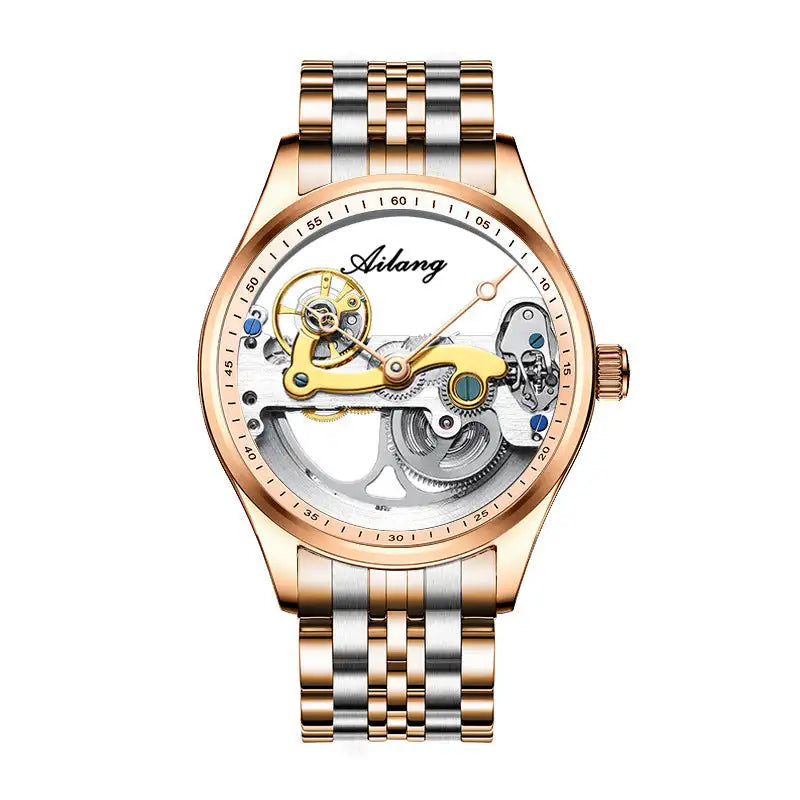 Automatic Mechanical Watch Creative Hollow Male Watch Generation Silicone Band Watch - Lootquake