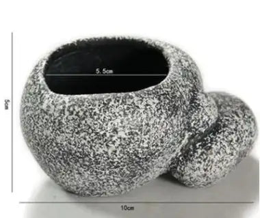 Ceramic Simulation Stone Hydroponic Pots, Multifunctional Cichlid Pots, Hide Breeding Fish Tanks - Lootquake