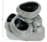 Ceramic Simulation Stone Hydroponic Pots, Multifunctional Cichlid Pots, Hide Breeding Fish Tanks - Lootquake