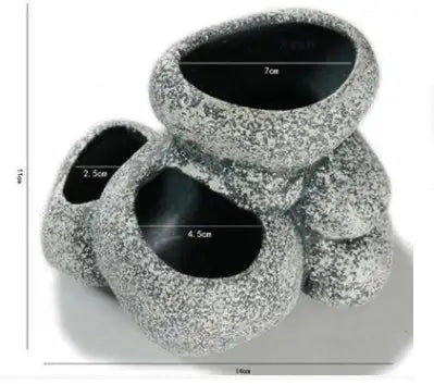 Ceramic Simulation Stone Hydroponic Pots, Multifunctional Cichlid Pots, Hide Breeding Fish Tanks - Lootquake