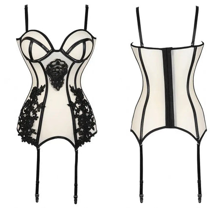 Gauze Cup Garter Stockings Sexy Lingerie - Lootquake