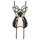 Gauze Cup Garter Stockings Sexy Lingerie - Lootquake