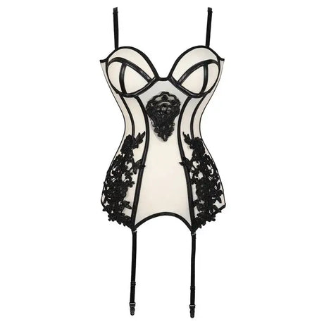 Gauze Cup Garter Stockings Sexy Lingerie - Lootquake