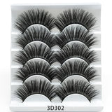 3D Mink False Eyelashes Set: 5 Pairs