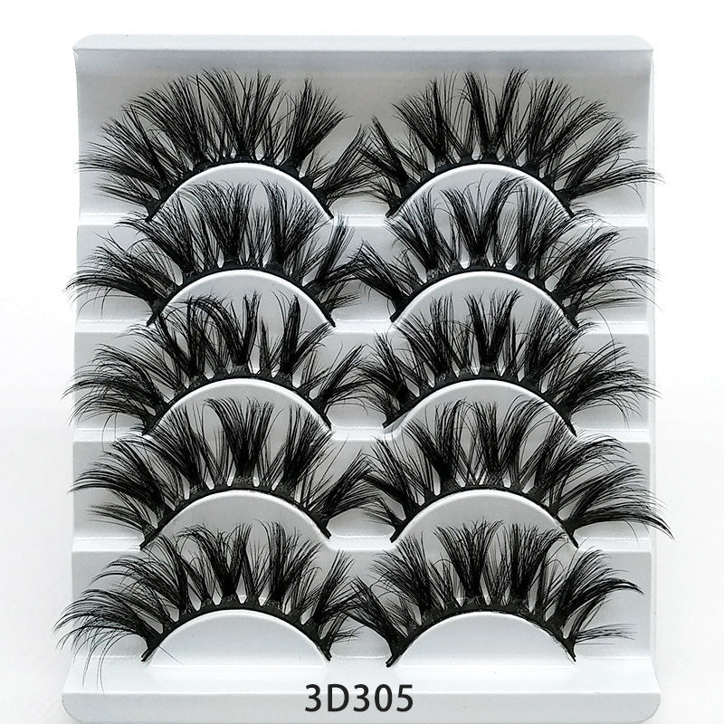 3D Mink False Eyelashes Set: 5 Pairs