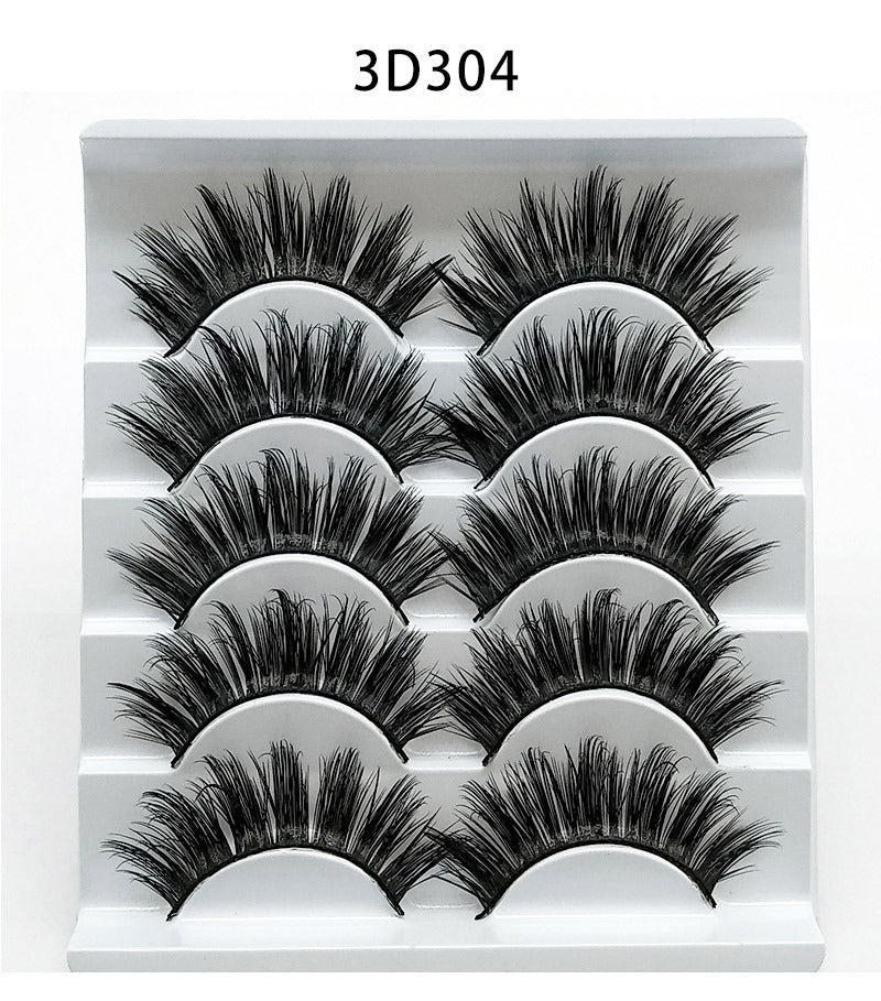 3D Mink False Eyelashes Set: 5 Pairs
