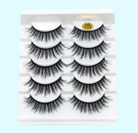 3D Mink False Eyelashes Set: 5 Pairs