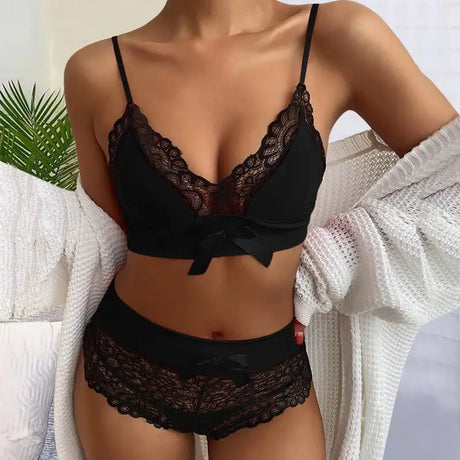 Women's Sexy Lingerie Lace Suspenders Three-point Sexy Lingerie - Lootquake