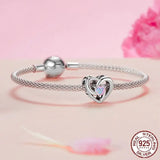 Heart Of Eternity Beaded S925 Sterling Silver Hollow - Lootquake