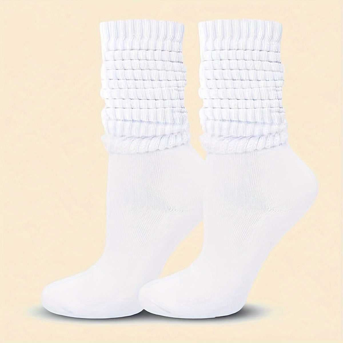 Conjunto de 3 pares de calcetines de media pantorrilla modernos para mujer, de punto liso, suaves y transpirables, tallas grandes (0XL-2XL).