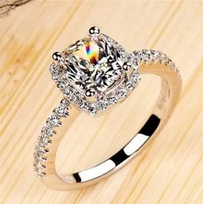 Rings For Women Bridal Wedding Anelli Trendy Jewelry Engagement Ring White Gold Color Anillos - Lootquake