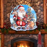 Santa with Reindeers Holiday Door Decor  by G. Debrekht - Christmas Decor - 8611032H