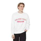Customizable Unisex Garment-Dyed Sweatshirt, Personalized Gift, Cozy Streetwear, Casual Outfit, Unique Design Sweatshirt