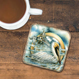 Pelicans Wooden Cork Coasters Gift Set of 4 by J. Bergsma - Coastal Holiday Decor  - 8199460C-S4