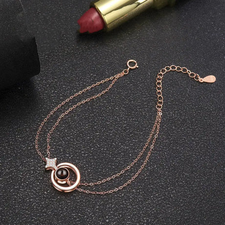 Women's S925 Round Diamond Embedded Star Bracelet - Lootquake